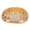 20mm Trendy Hip-hop Jewelry Party Gold-plated Three-row Zirconia Luxurious Icy Cuban Chain Bracelet