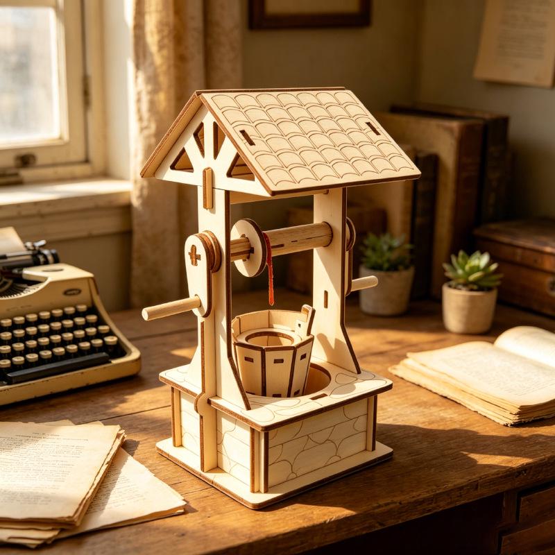 3D Wooden Educational Science Pavilion - Handcrafted Children's Assembly Toy