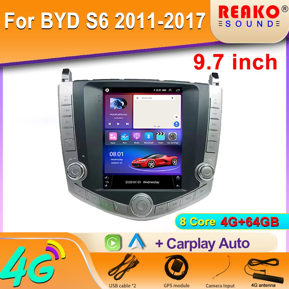 

9,7-дюймовий Android IPS екран Автомагнітола для BYD S6 2011-2017 Carplay GPS Navi Стерео Мультимедійний плеєр 5G Wifi BT DSP 2DIN 8 core 4GB+64GB