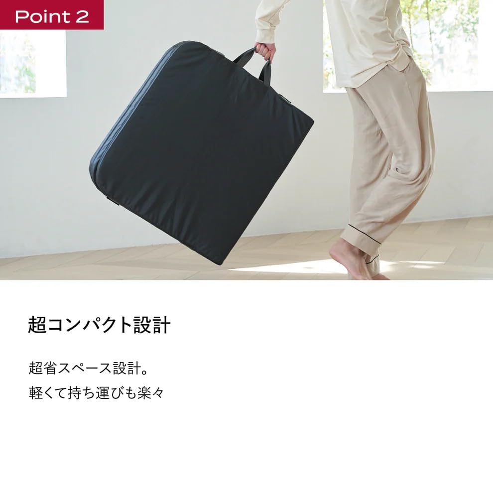 Brain Sleep All-in-One Gray Mattress, Pillow, and Comforter In One, Ultra-Compact Design