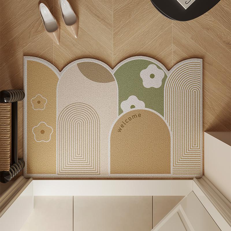 Felpudo para Puerta de Entrada Anillo de Alambre Área para Zapatos Felpudo de Pie de Gama Alta Resistente a la Suciedad Antideslizante Felpudo para Puerta de Entrada Doméstico con Forma Especial