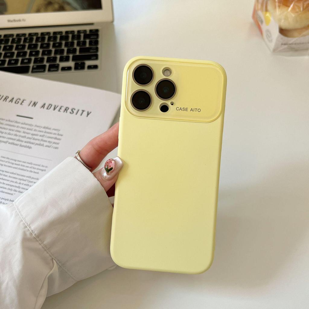 IPhone 17 Pro Max Case: Apple 16 Large Window Imitation Liquid Silicone, Anti-Fall, with 15 Lens Film for Women