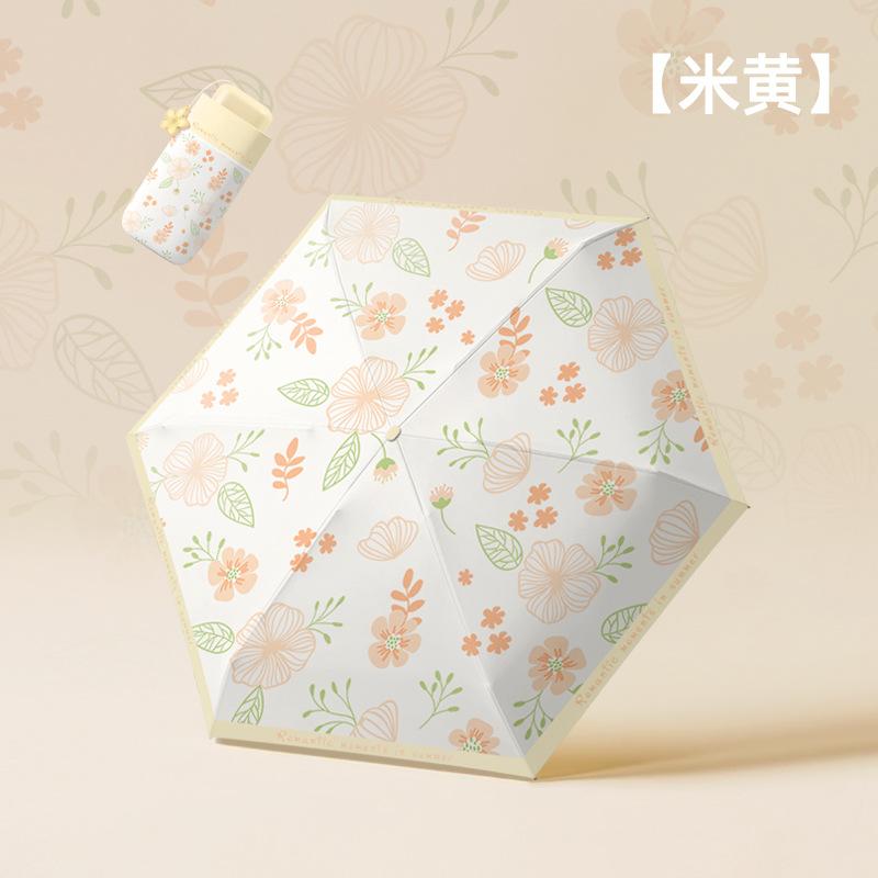 New 50% Vinyl Parasol, Compact and Lightweight UV-proof Sun Umbrella Flower Handle