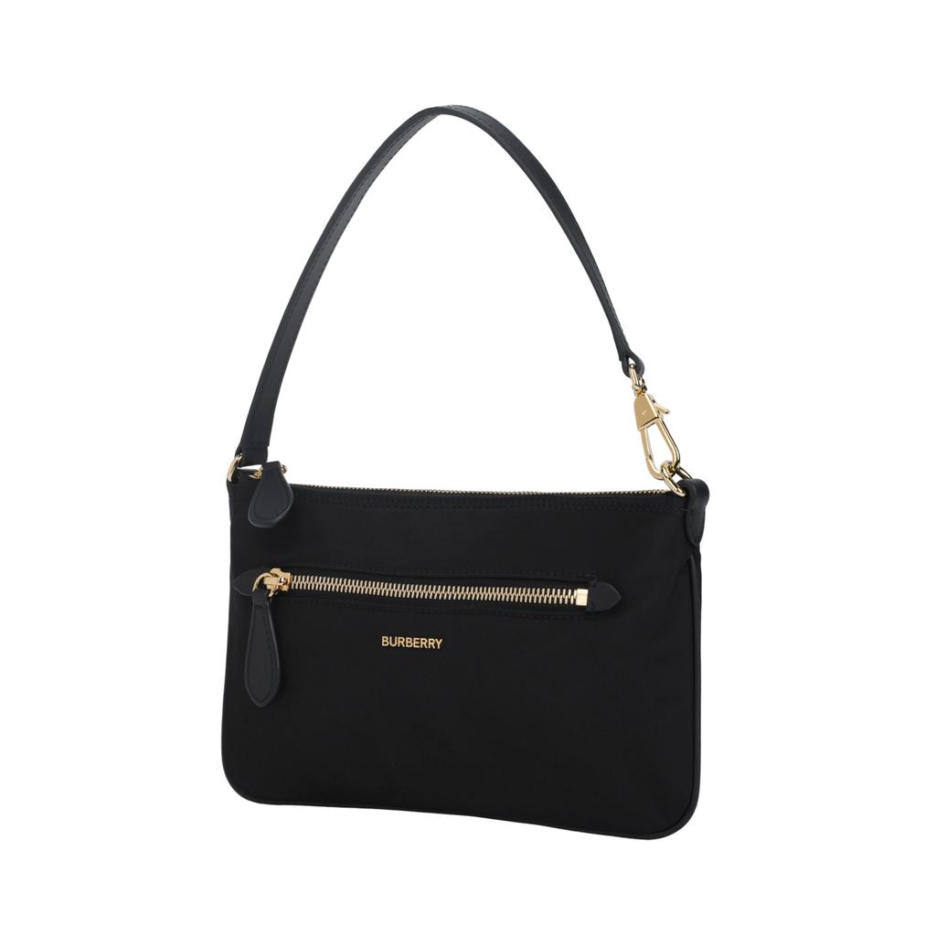 Burberry Metallic 3D Letter Logo Nylon Shoulder Bag Women Shoulder Bag Black 81092711