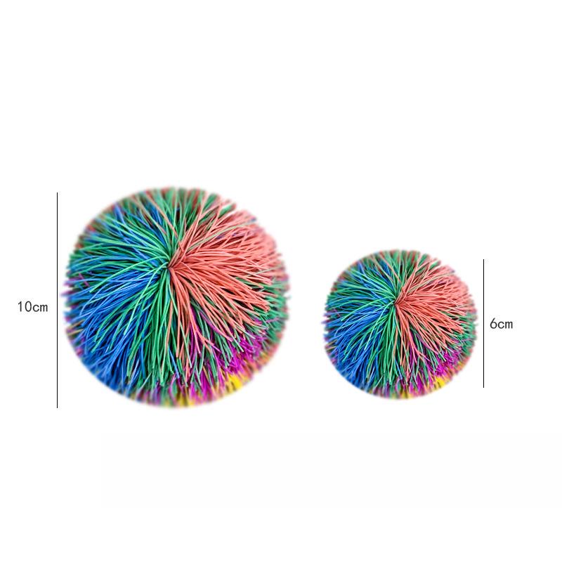 6810cm Jugging Ball Colorful Rubber Wire Ball Toy For Kids Anti-Stress Stretchy Ball Children's Novelty Toys Funny Rubber Toy