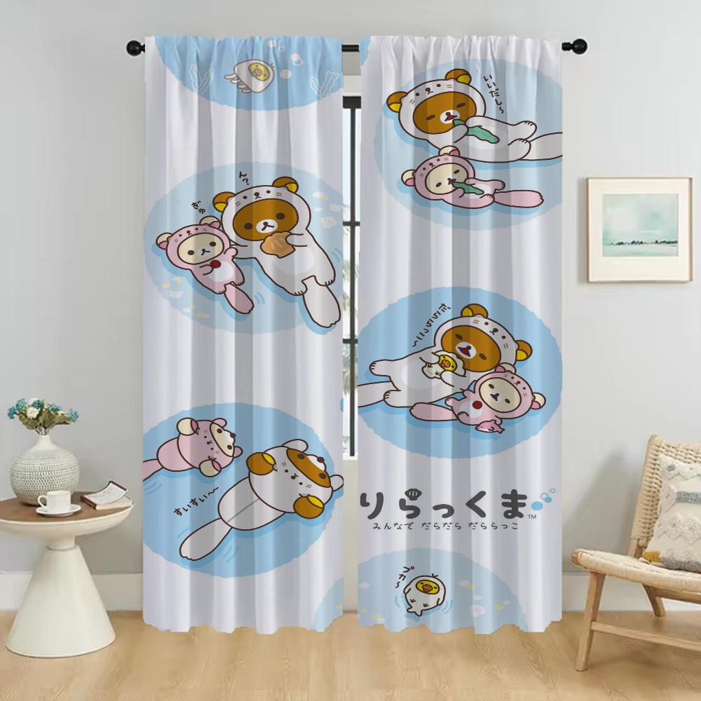 

Противомоскитные шторы 2 штуки Rilakkumaes Блэкаут штора для комнаты 2 панельные шторы Перегородка Тюль для спальни гостиной кухни W50xH70cmx2pcs-CL