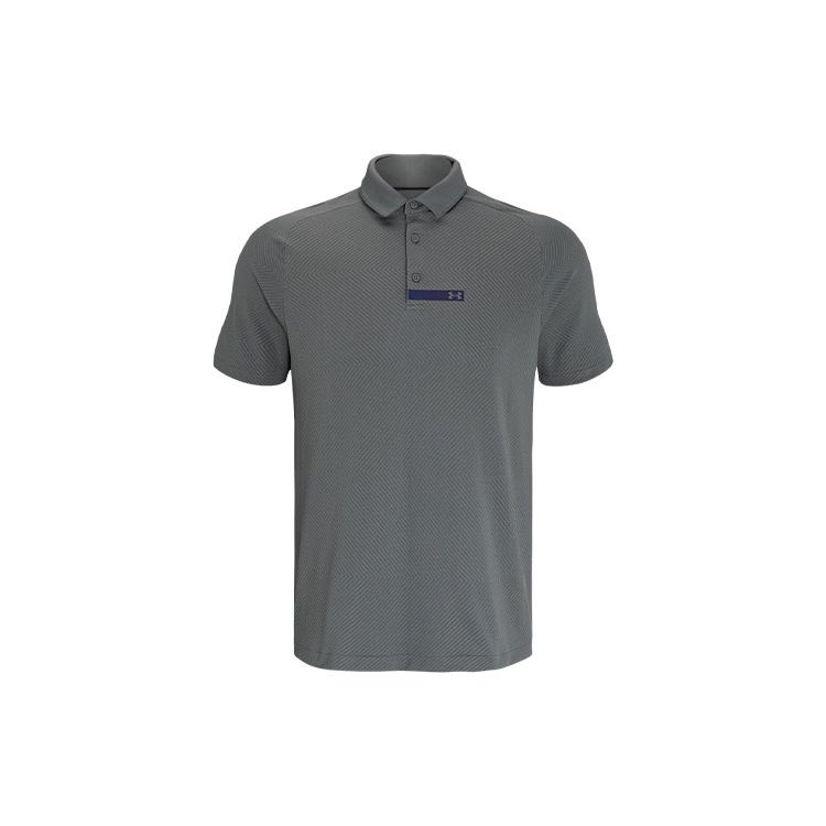

Under Armour Rush Series Seamless Casual Solid Golf Polo Shirt Men tops Gray 1366252-066 M