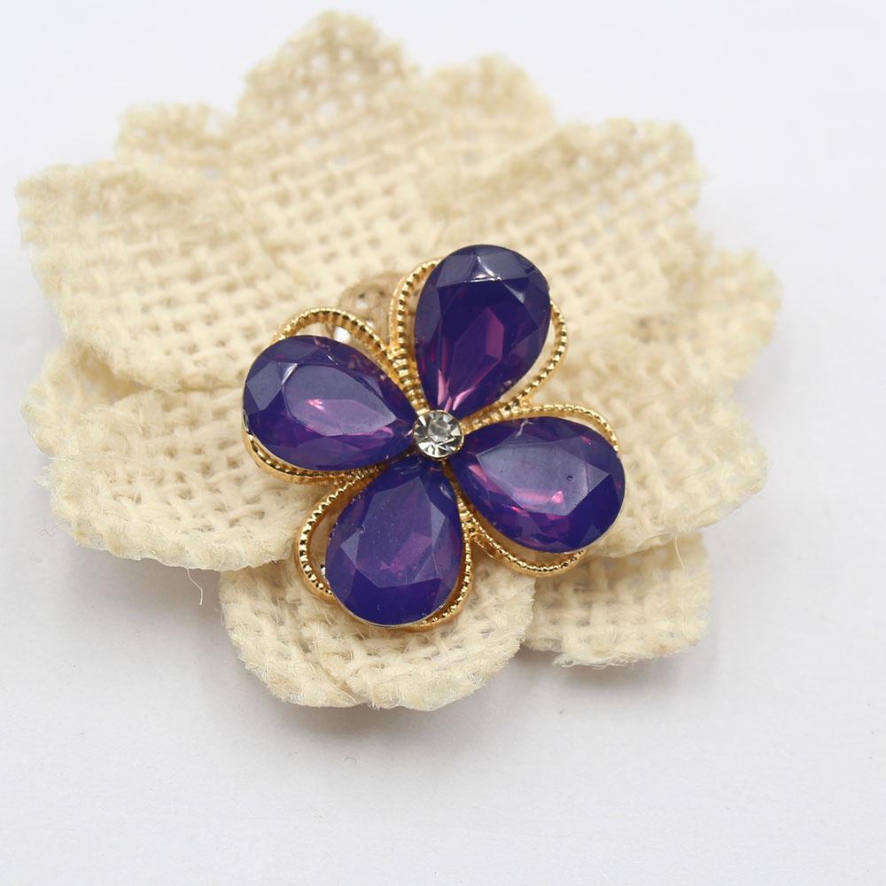 New 4 pieces of 25 * 29MM gold droplet protein alloy flower plate DIY clothing accessories hair accessories decoration accessori