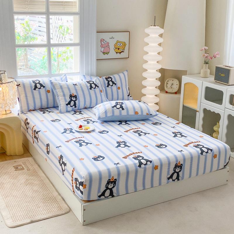 2026 Cartoon Fitted Bed Sheet - Four Seasons, Non-slip Dormitory Mattress Cover