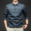 Caesar Men's Striped Long Sleeve Polo T-Shirt