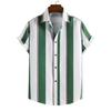 Trendy Striped Short-sleeve Button-up Shirt, Perfect for Casual Wear
