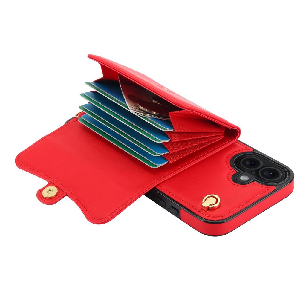 iPhone 17 Crossbody Wallet Case - Leather Protective Cover with Zipper Card Slot for Apple 16 Pro Max