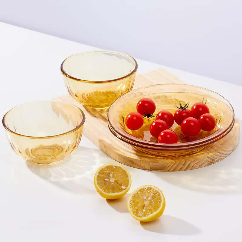 

Lock&Lock Crystal Amber Glass Dinnerware Set