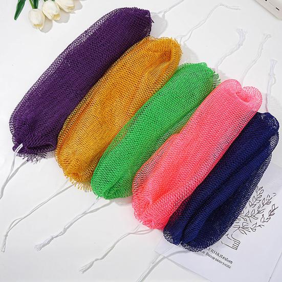 Exfoliating Bath Net Sponge Body Scrub Towel Gentle Exfoliation Quick-Drying Mesh Sponge with Hanging String Spa Shower Accessory