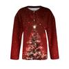 Women's Christmas Print Long Sleeve Knit Cardigan Button Front Sweater