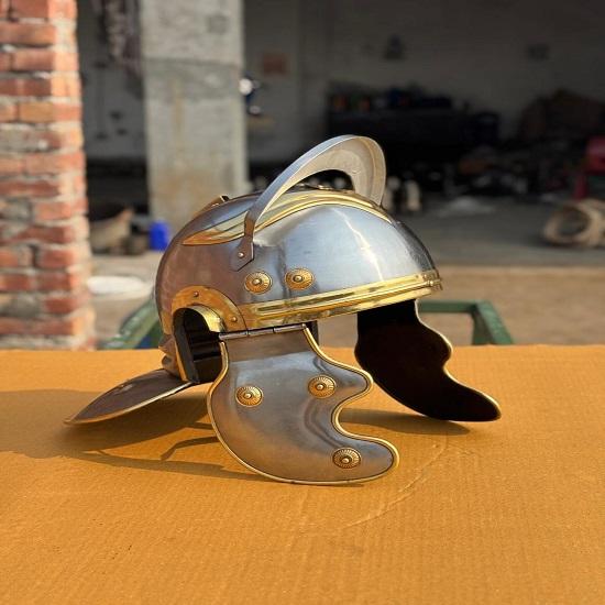Hełm rzymski cesarski średniowieczny galijski g hełm zbroja 18 gauge hełm żołnierza hełm normański LARP kostium cosplay