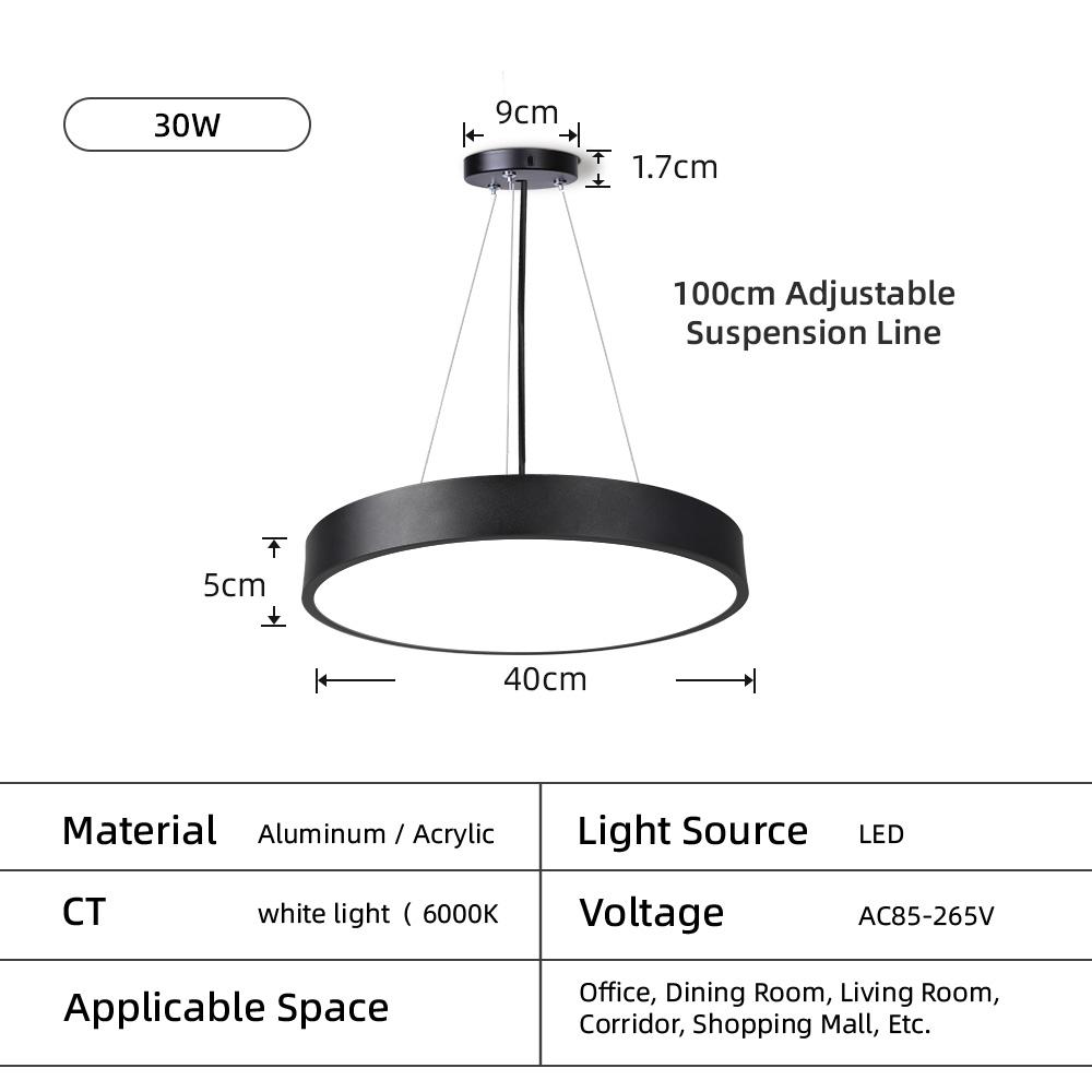 

Светодиодный потолочный подвесной светильник 110 В/220 В, круглое потолочное освещение для гостиной, столовой, офиса, подвесной светильник, светодиодная люстра Cold White