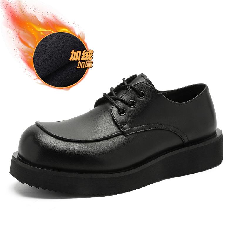 Platform Derby Shoes Men s White Commuter Couple Leather Shoes British Style Business Casual Leather Shoes Women s Shoe 36