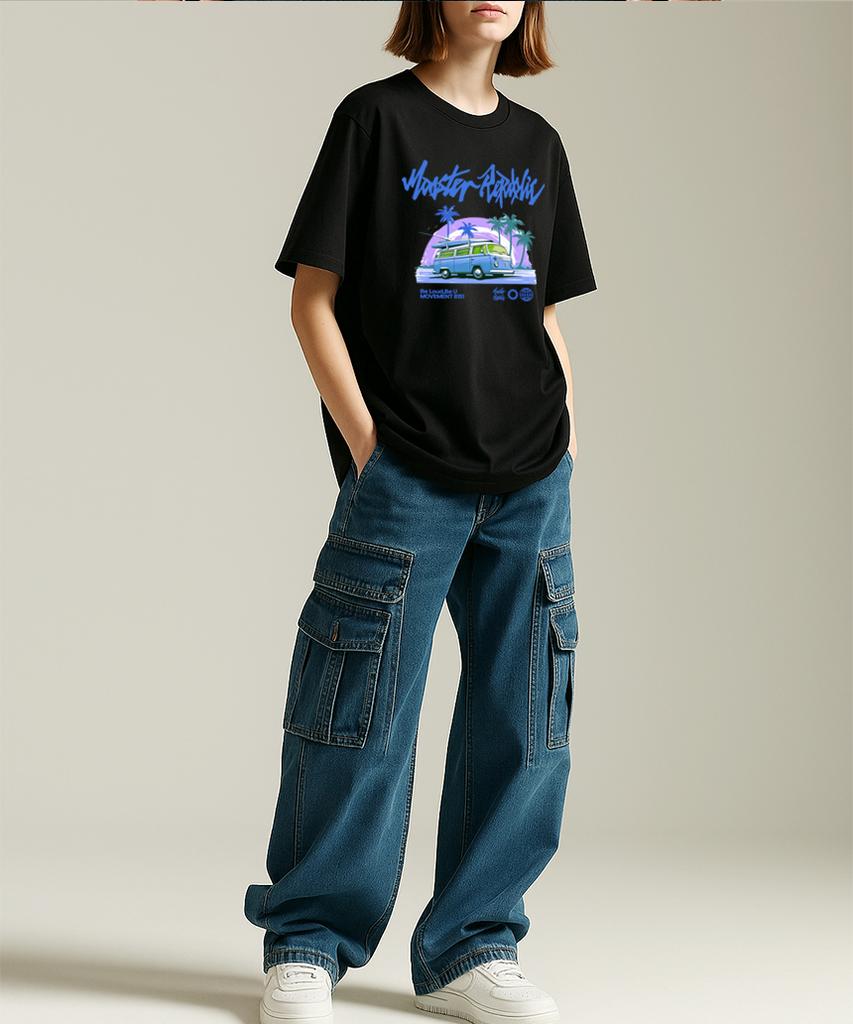MONSTER REPUBLIC Tropical Blue T-Shirt Black_8151
