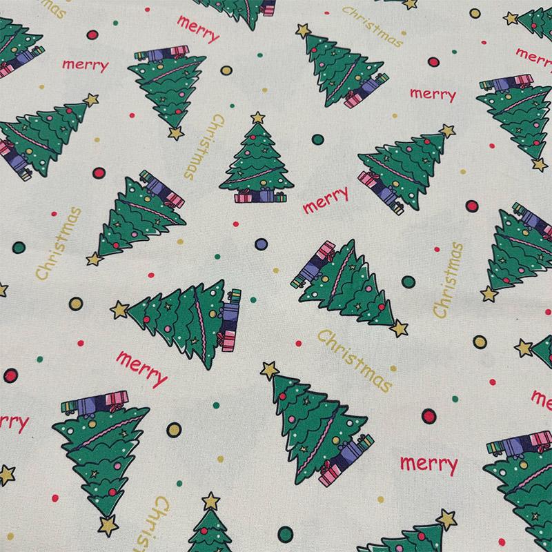1m/2m/3m Encrypted Cotton and Linen Christmas Themed Fabric for Christmas Decoration Fabric Table Cloth Door Curtain DIY Fabric
