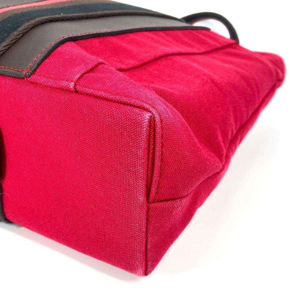 HERMES Toroca Horizontal MM Bag Tote Bag Shoulder Bag Canvas Red/Black