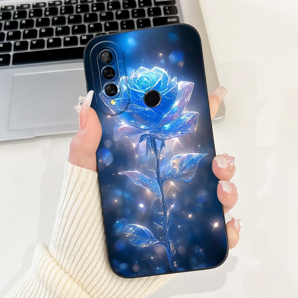 For Huawei Y6p MED-LX9 MED-LX9N Beautiful Bow Rose Painting Phone Case For Huawei Y6P 2020 Soft Silicone Shockproof Cases