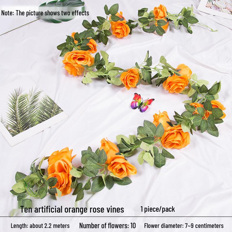 Artificial Rose Vine Floral Ceiling Decor