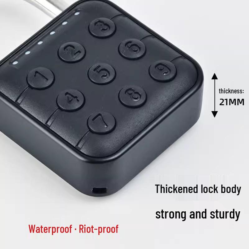 Waterproof Anti-Theft Fingerprint Smart Padlock - Stainless Steel Outdoor Lock