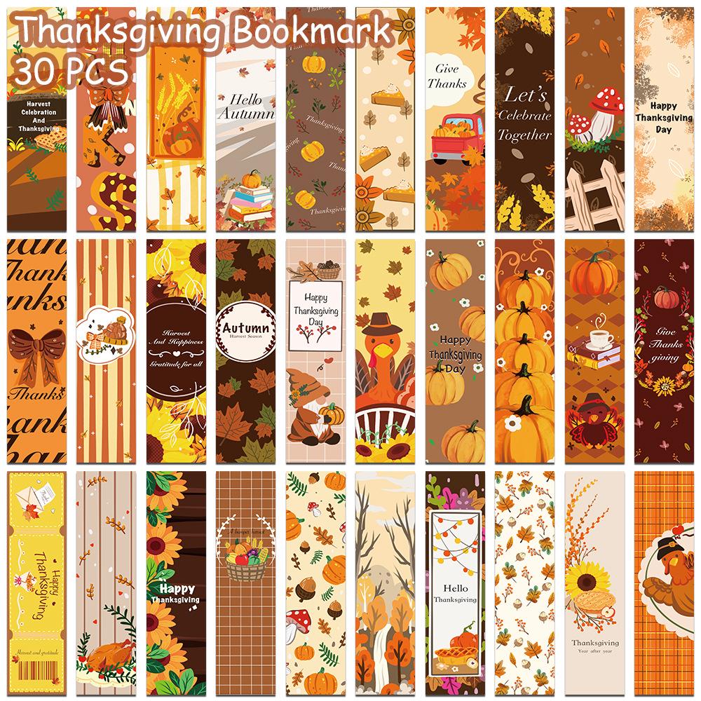 

30 Sheets Thanksgiving Turkey & Pumpkin Luxury Bookmarks – Creative Student Supplies 30 Sheets/Pack