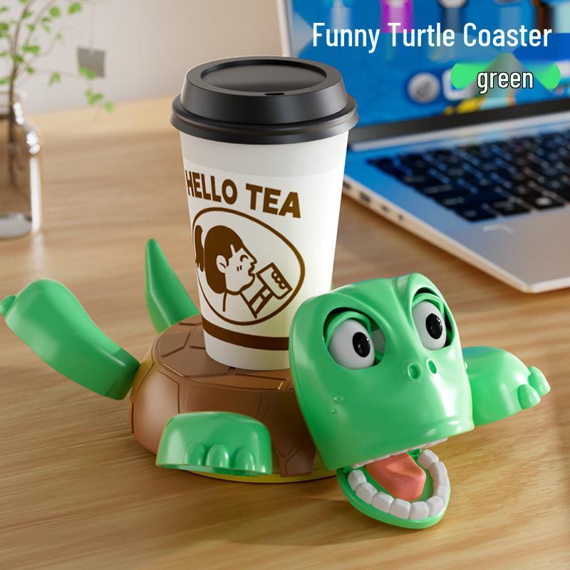 Turtle King Cute 3D Printed Heat-Resistant Turtle Cup Mat - Creative and Humorous Desktop Ornament