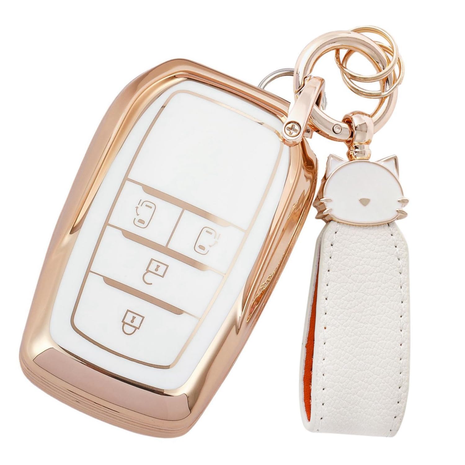 

Чехол для ключа Toyota Sienta 4 кнопки для Voxy Noah серии 90 [ZANEKO] (Кот, Белый) белый