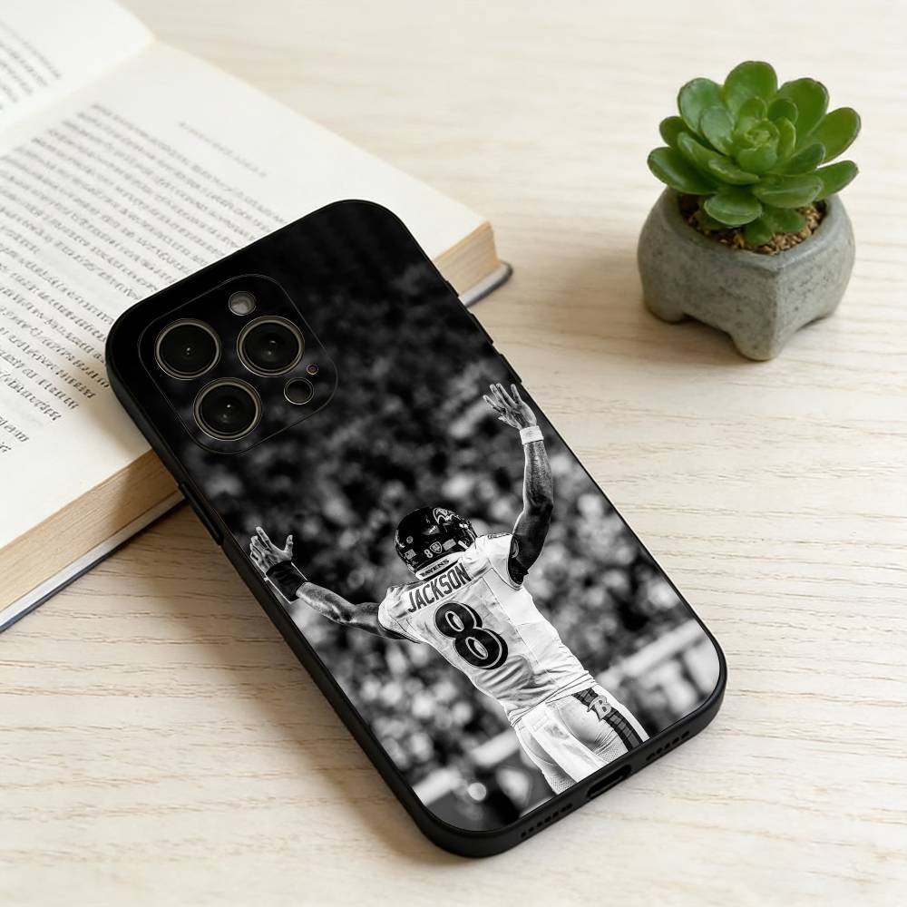 

L-Lamar Jackson Phone Case Silicone Soft For IPhone 17 16 15 14 13 12 11 X XR Plus Pro Max Plus iPhone16se4