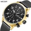 Brand Chronograph Stainless Steel Bracelet Sport Men's Wristwatch Luxury Waterproof Luminous Men Quartz Watches Clock 24-hour 2157