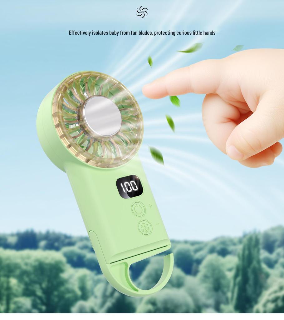 Creative Portable Ultra-thin Handheld Fan with 100-Speed Adjustment and Charging - Ideal for Outdoor Use