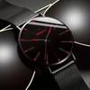 Geneva Men's Quartz Watch with Blue Hands and Web Strap - Stylish and Simple Business Design