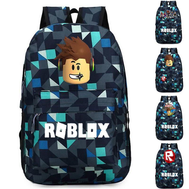 Stylish Roblox Backpack For Kids Featuring A Vibrant Cartoon Pattern And Large Capacity