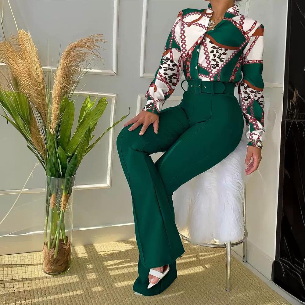 New Women's Casual Fashion Set with Belt