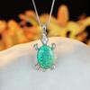 Personalized Platinum Blue White Green Micro Diamond Turtle Women's Versatile Necklace