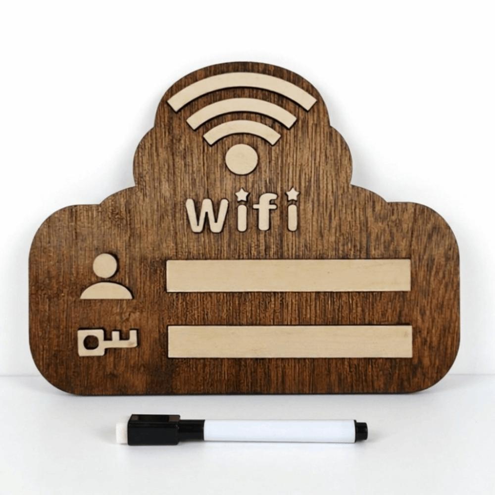 Rustic WiFi Password Sign Erasable Board Minimalism Wireless Network Indicator Durable with Pen Password Board Airbnb Decor