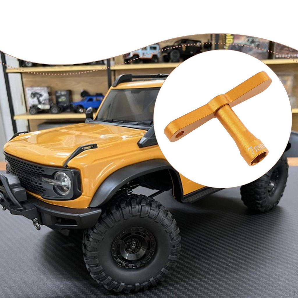 RC Car 7mm Hex Sleeve Wheel Nut Spanner Metal Multifunctional Professional Repair Tool T Handle