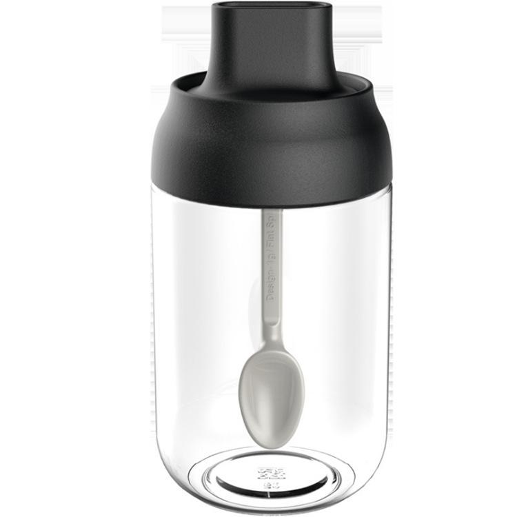 Moisture-Proof Glass Seasoning Bottle Set with Spoon Lid and Oil Brush