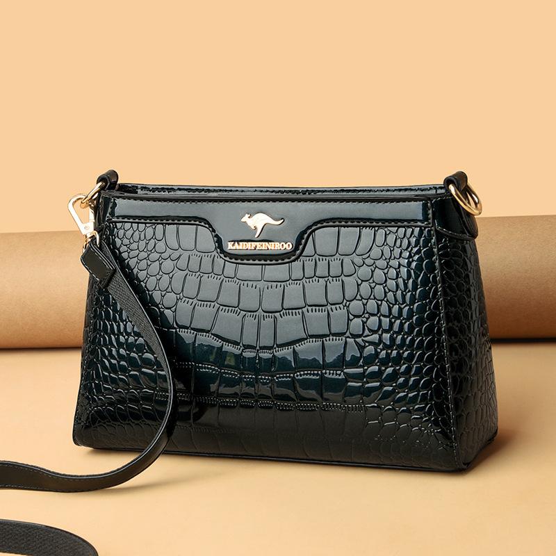 Women's Bag New Crossbody Bag Single Shoulder Bag Women's Lacquer Leather Women's Mom Small Square Bag