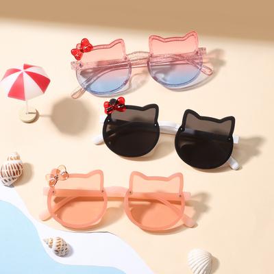 Été Enfants Mignon Lunettes de soleil Nœud Acrylique Extérieur Protection UV Lunettes de soleil Bébé Filles Classique Enfants Garçon Uv400 Lunettes