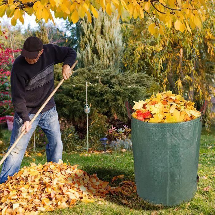 Sac de Jardin - Indéchirable - Lot de 3 - 272 L - Tissu Polypropylène Durable - Pliable