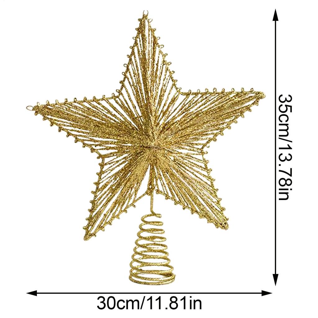 Star Christmas Tree Topper Glitter Ornaments Star Christmas Tree Decoration For Outdoor Indoor Vintage Home Farm
