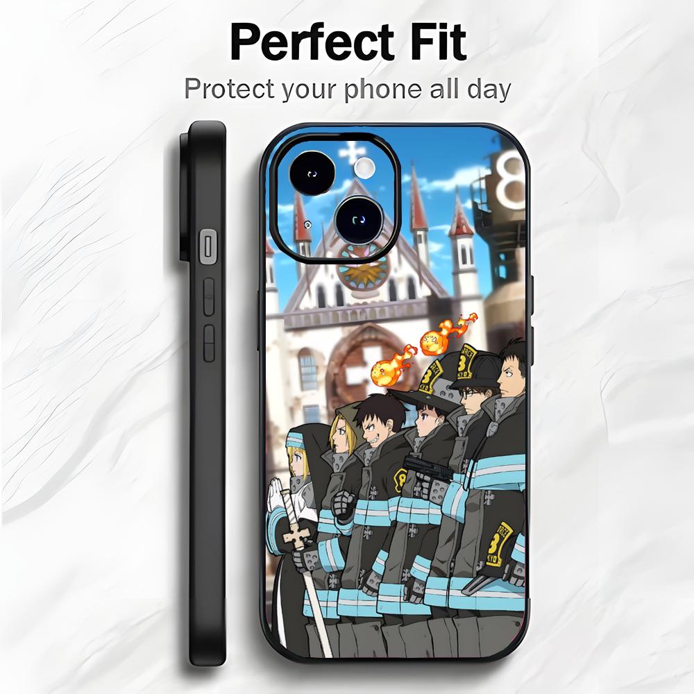 Mutige Aktion Japanischer Anime F-Fire Force Handyhülle Handyhülle Weiche Verpackung Leicht Für iPhone17 16 15 14 13ProMax