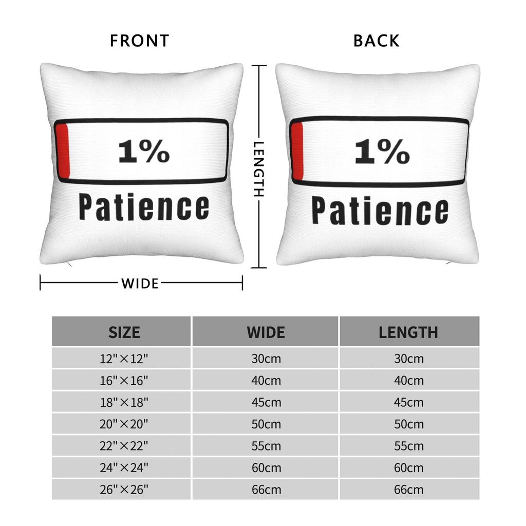 Decorative Pillowcases Patience at 1% Gift Merchandise Car Pillow Case Cover Square Multi Size