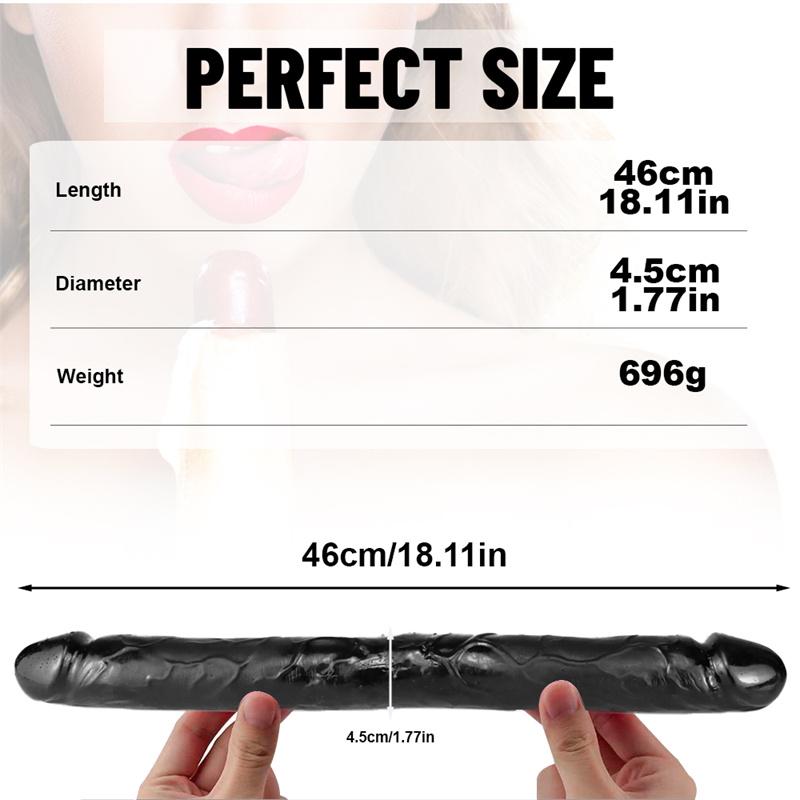 Double-headed 46 Cm Female Long Back Court Anal Plug Lala Masturbation Device Dildo Adult Simulation Supplies