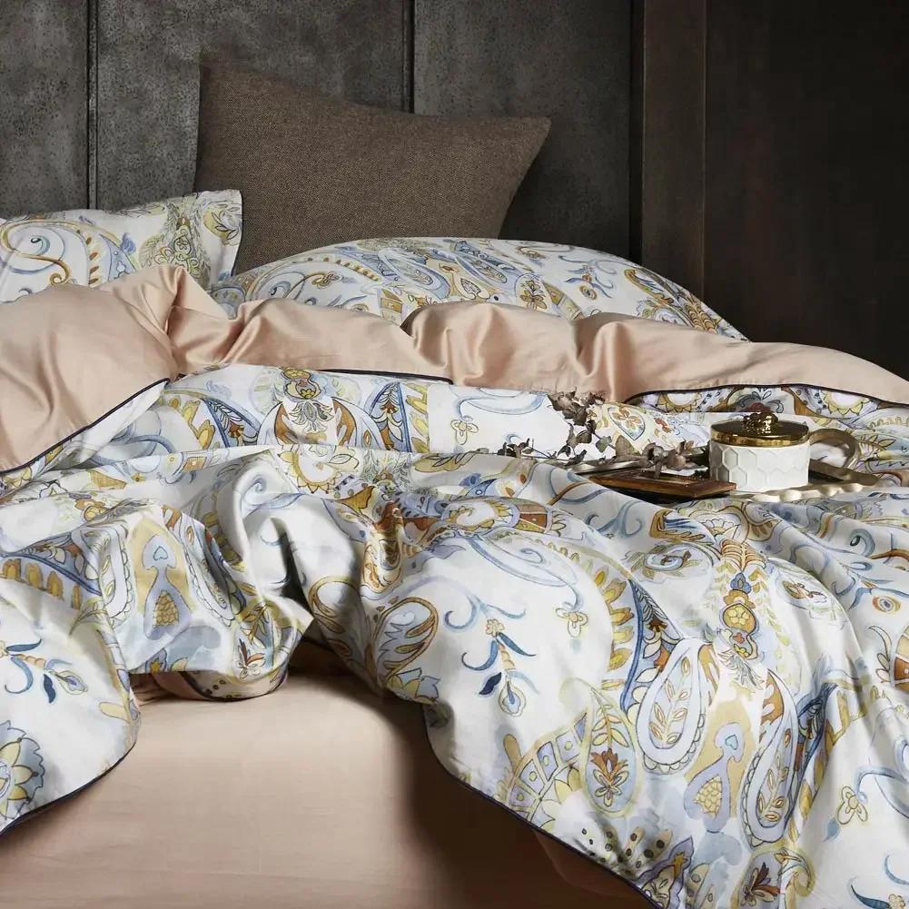 

Svetanya Pastoral Floral Bedlinens Egyptian Cotton Bedding Set Queen King Ru Full Size Sheet Duvet Cover Set Underwear Flat Sheet Style&Queen 200x230cm