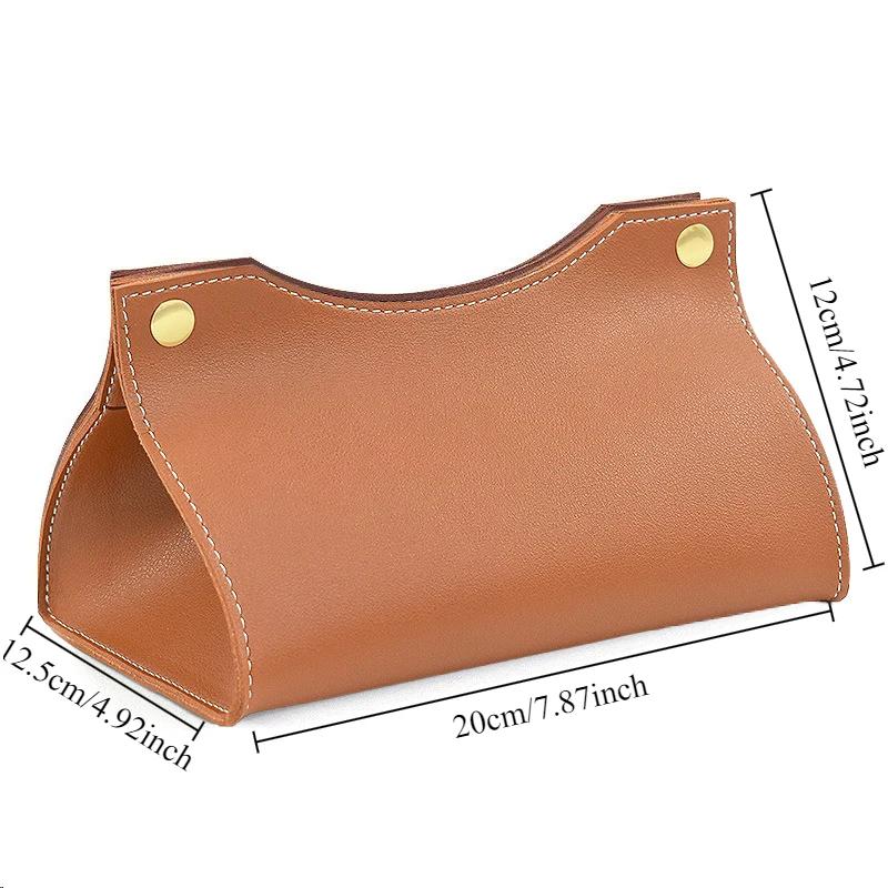 High Quality PU Leather Handbag Purse Tissue Box Holder Home Solid Color Storage Box Napkin Holder Tissue Boxes Napkin Holder